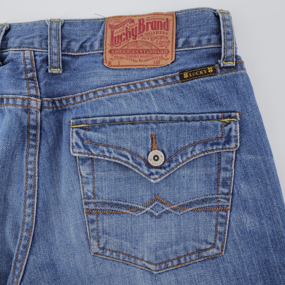 Lucky Brand Flap Pocket Straight Leg Jeans Marley 181 Relaxed Blue Mens 33x31